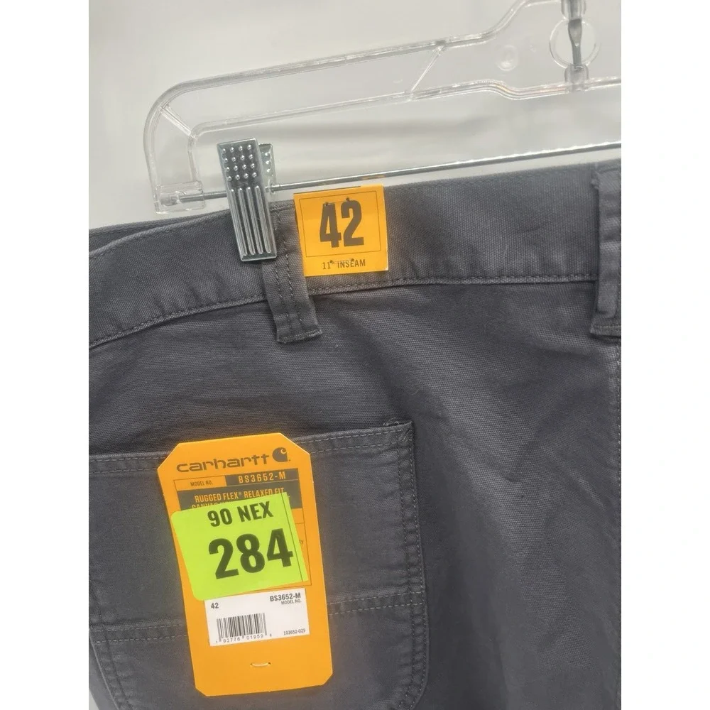 Size 42 Carhartt Rugged Flex‎ Relaxed Fit Canvas Cargo Work Short Gray Men